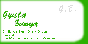 gyula bunya business card